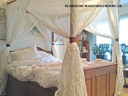 Romantisches Himmelbett mit Baldachin 140x200 cm im Landhausstil Betthimmel 140x200 cm im Landhausstil