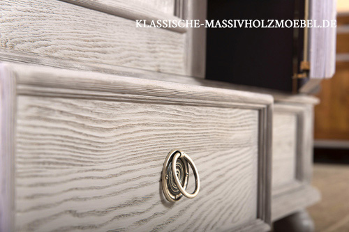 Garderobenschrank 2-türig mit 2 Schubladen in Grau Platin gebürstet Garderobenschrank 2-türig mit 2 Schubladen in Grau Platin gebürstet