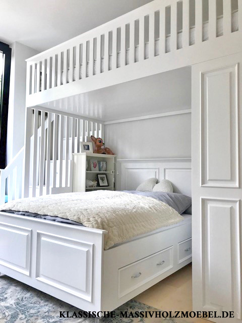 Hochbett 160x200 cm mit Unterbett