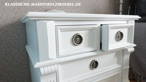 Weißer Nachttisch VEDENE im Landhausstil und Shabby Chic Stil Nachttisch VEDENE im Landhausstil