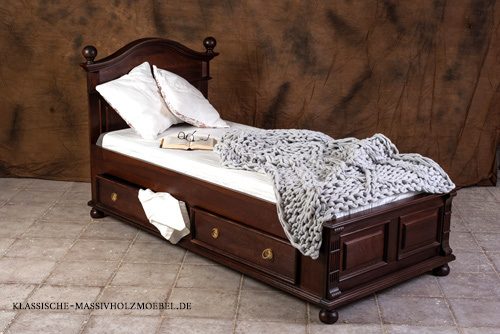 Landhausbett VEDENE 90x200 cm mit niedrigem Fußteil, Farbe Kolonial Landhausbett VEDENE 90x200 cm mit niedrigem Fußteil, Farbe Kolonial