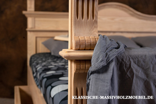 Himmelbetten - Holz Esche massiv, mit Baldachin und Schubladen, Naturbett geölt natürlich naturbelassen Himmelbetten - Holz Esche massiv, mit Baldachin und Schubladen, Naturbett geölt natürlich naturbelassen