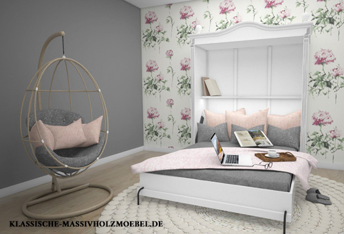 Schrankbett im Landhausstil - individuelle Maßanfertigung wahlweise hoch oder quer, horizontal oder vertikal