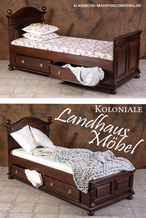 Einzelbetten im Kolonialstil