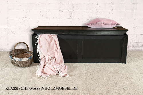 Truhe modern schwarz - 100% massiv Holz und Qualität, individuell Holztruhe modern schwarz