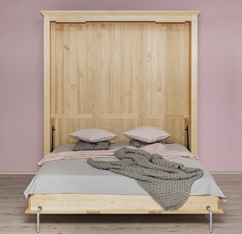 Großes Schrankbett 200x200 Holz massiv klassisch Kiefer natur lackiert Schrankbett 200x200 cm groß klassisch Kiefer natur lackiert