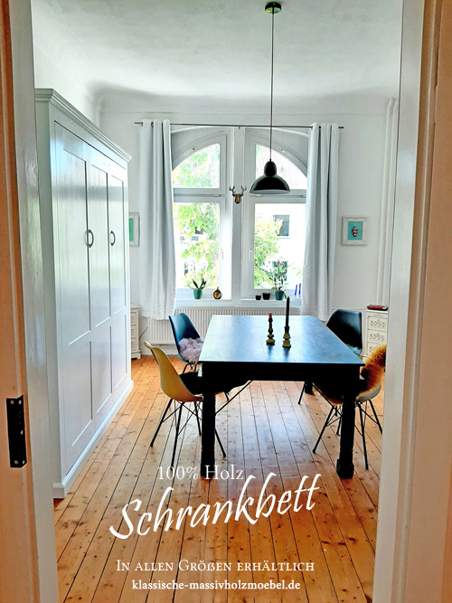 Skandinavisches Design - weißes Schrankbett - 100% Qualität & Massivholz Skandinavisches Design - weißes Schrankbett