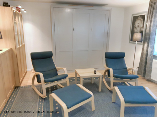 Großes Schrankbett 180x200 cm modernes Design grau Gästebett Schrankbett 180x200 cm großes Klappbett grau shabby chic modernes Design