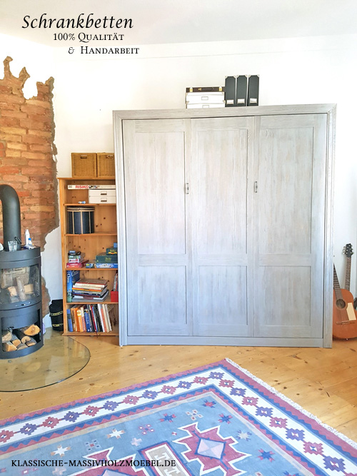 Schrankbett 180x200 cm groß modern grau Modernes Schrankbett 180x200 cm groß Farbe grau